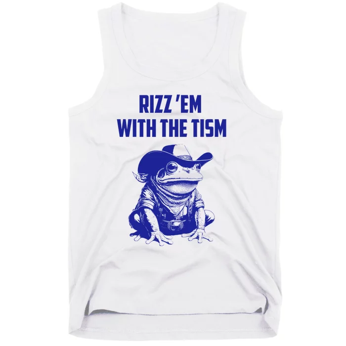 Rizz Em With The Tism Frog Tank Top