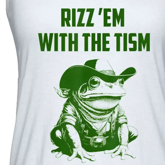 Rizz Em With The Tism Frog Ladies Essential Flowy Tank