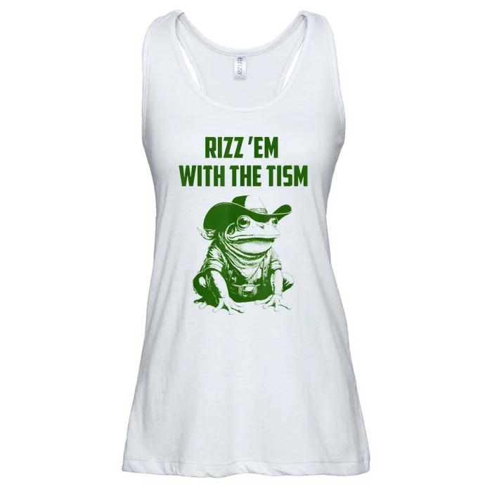 Rizz Em With The Tism Frog Ladies Essential Flowy Tank