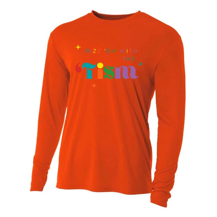 Rizz Em With The Tism Funny Autism Awareness Autistic Quote Cute Gift Cooling Performance Long Sleeve Crew