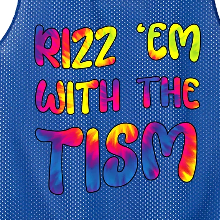 Rizz Em With The Tism Funny Autism Meme Autistic Gift Mesh Reversible Basketball Jersey Tank