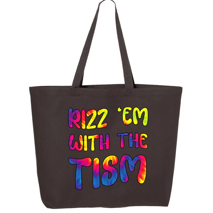 Rizz Em With The Tism Funny Autism Meme Autistic Gift 25L Jumbo Tote