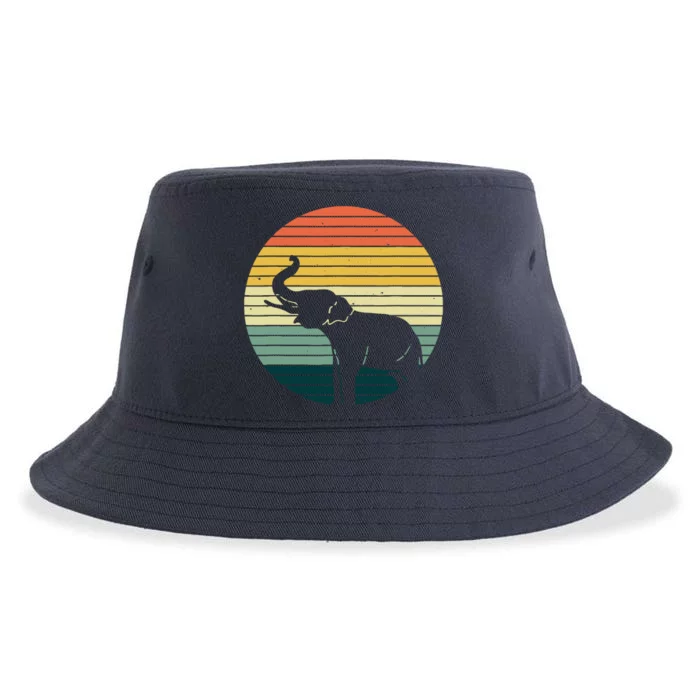 Retro Elephant Wildlife - Vintage Africa Elephant Sustainable Bucket Hat