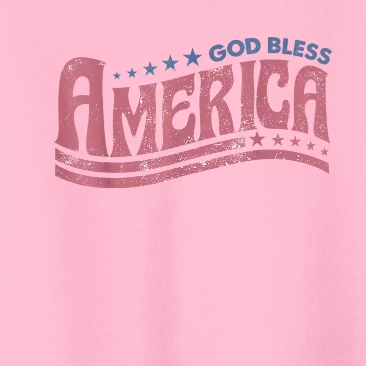 Retro Funny 4th Of July God Bless America Independence Day Toddler T-Shirt