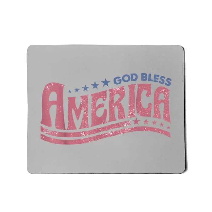 Retro Funny 4th Of July God Bless America Independence Day Mousepad