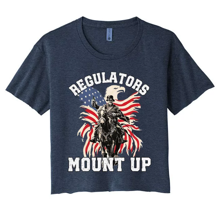 Regulators Funny 4th Of July Independence Day Eagle Women's Crop Top Tee