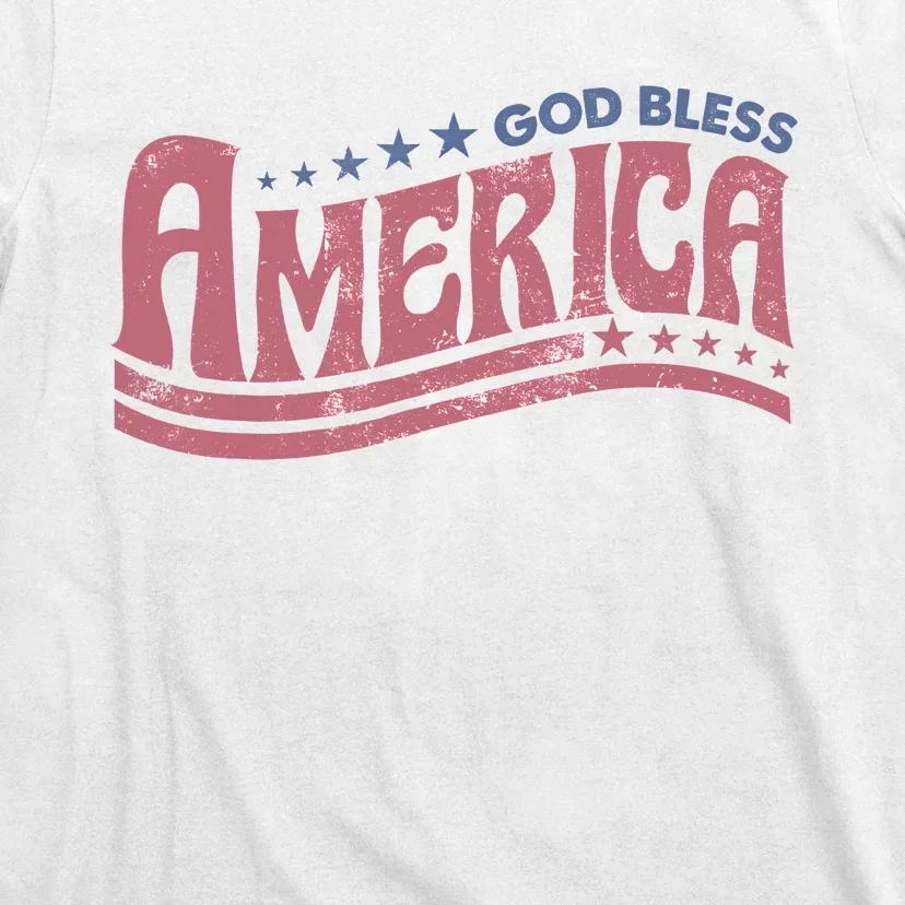 Retro Funny 4th Of July God Bless America Independence Day T-Shirt