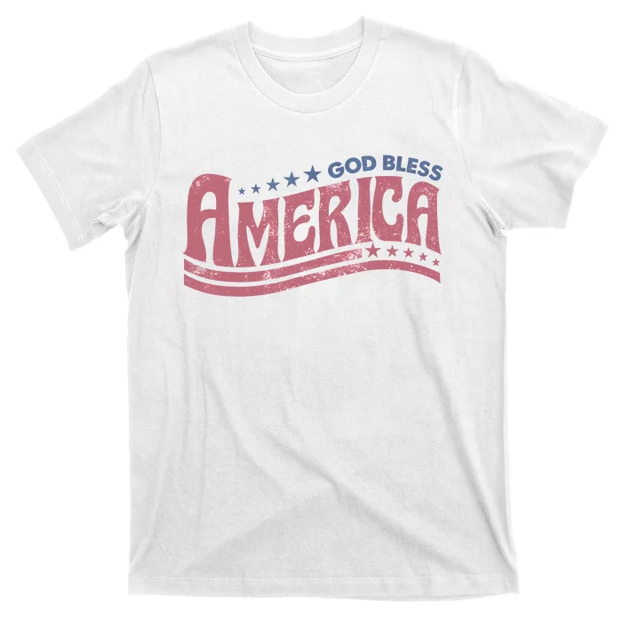 Retro Funny 4th Of July God Bless America Independence Day T-Shirt