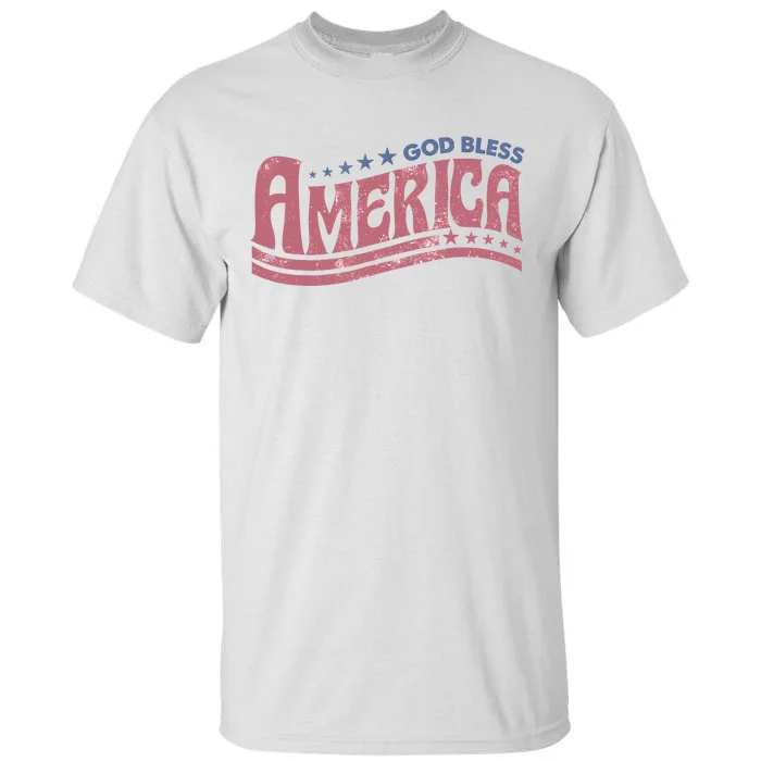 Retro Funny 4th Of July God Bless America Independence Day Tall T-Shirt