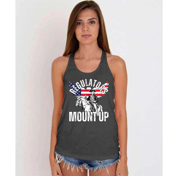 Regulators Funny 4th Of July Independence Day Eagle Women's Knotted Racerback Tank