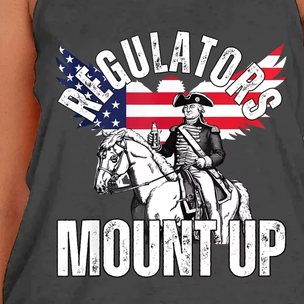 Regulators Funny 4th Of July Independence Day Eagle Women's Knotted Racerback Tank