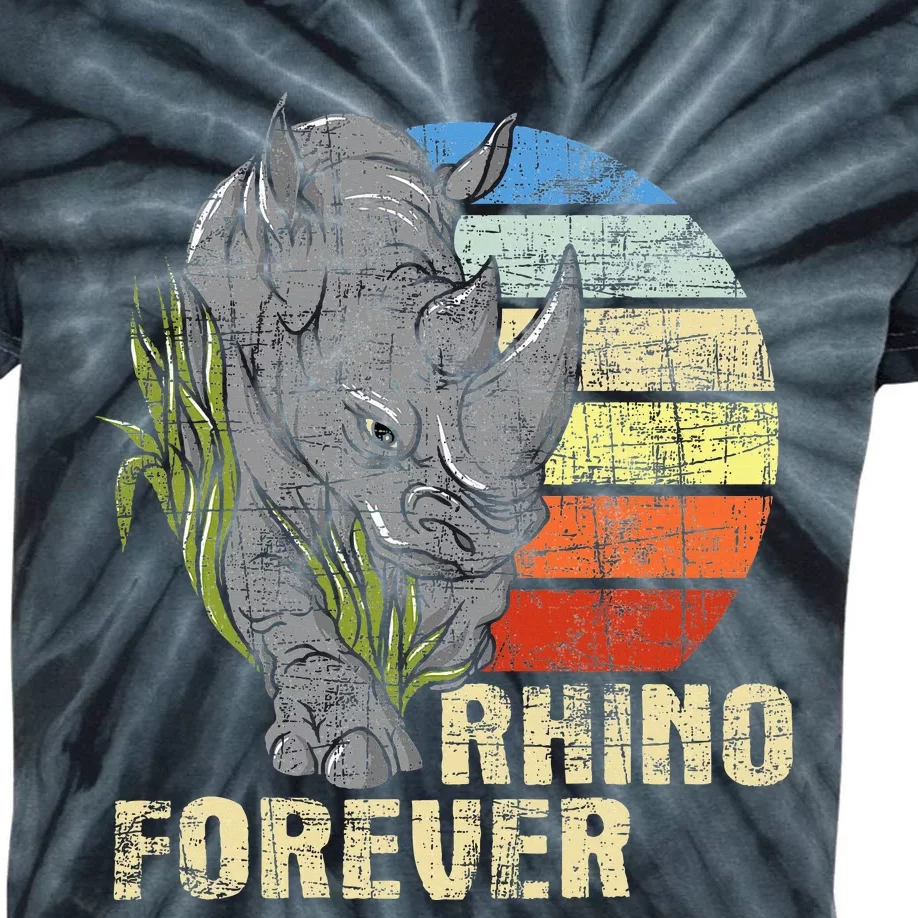 Rhino Forever Animal Whisperer Rhinoceros Safari Animal Kids Tie-Dye T-Shirt