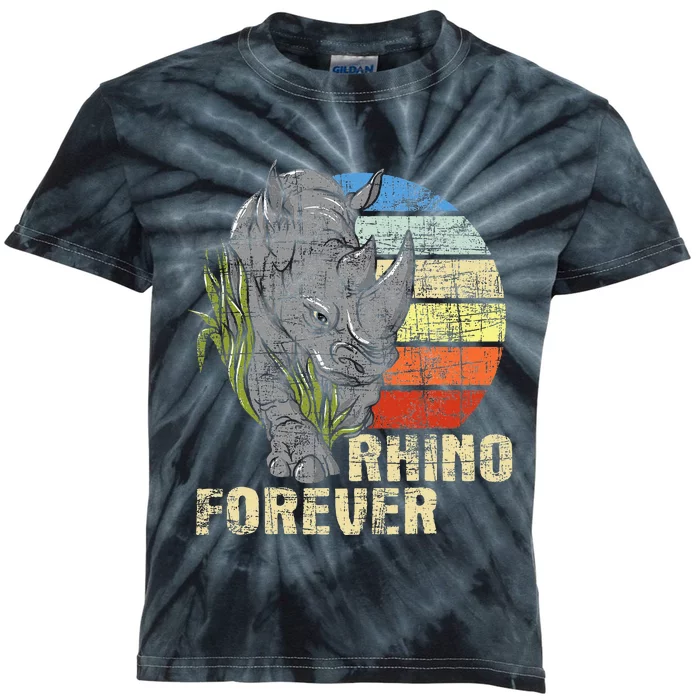 Rhino Forever Animal Whisperer Rhinoceros Safari Animal Kids Tie-Dye T-Shirt