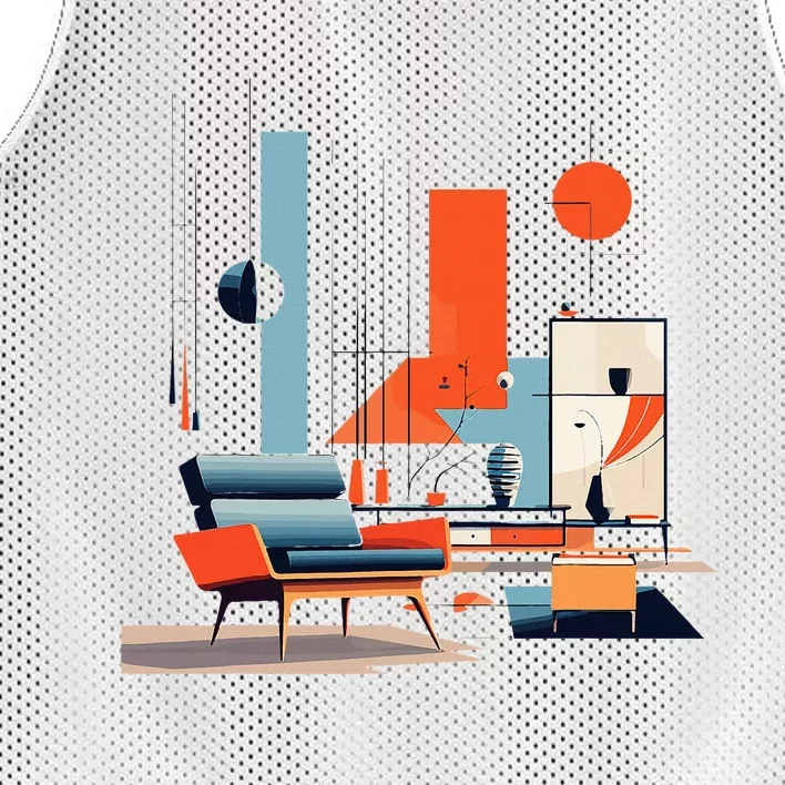 Retro Furnishings Abstract Furniture Mid Century Modern Mesh Reversible Basketball Jersey Tank