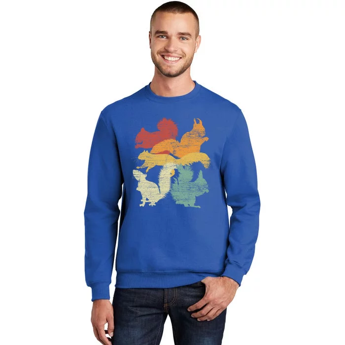 Retro Forest Animal Lover Gift Idea Squirrel Meaningful Gift Tall Sweatshirt