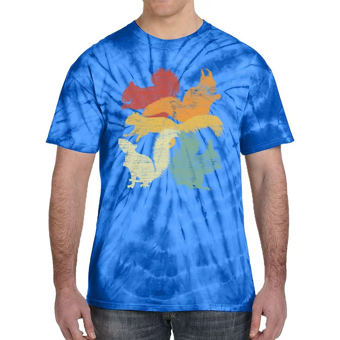 Retro Forest Animal Lover Gift Idea Squirrel Meaningful Gift Tie-Dye T-Shirt