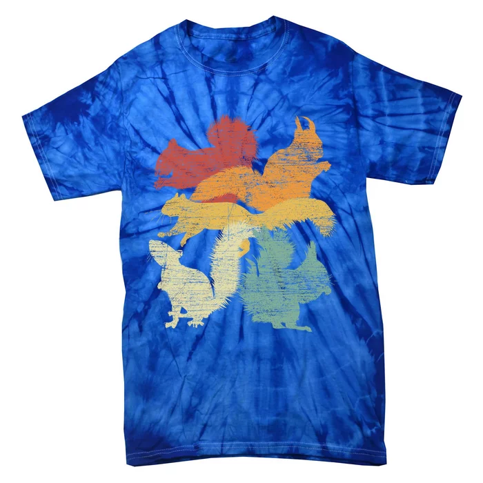 Retro Forest Animal Lover Gift Idea Squirrel Meaningful Gift Tie-Dye T-Shirt