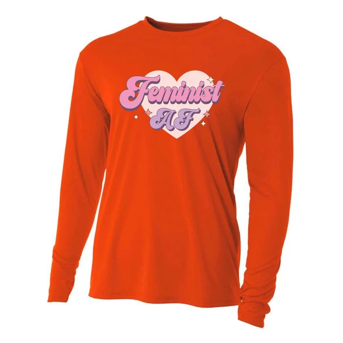 Retro Feminist Af Power Feminist Slogan Gift Cooling Performance Long Sleeve Crew