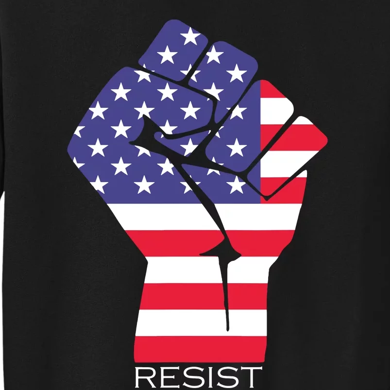 Resist Fist American Flag Activism Rise Up Sweatshirt