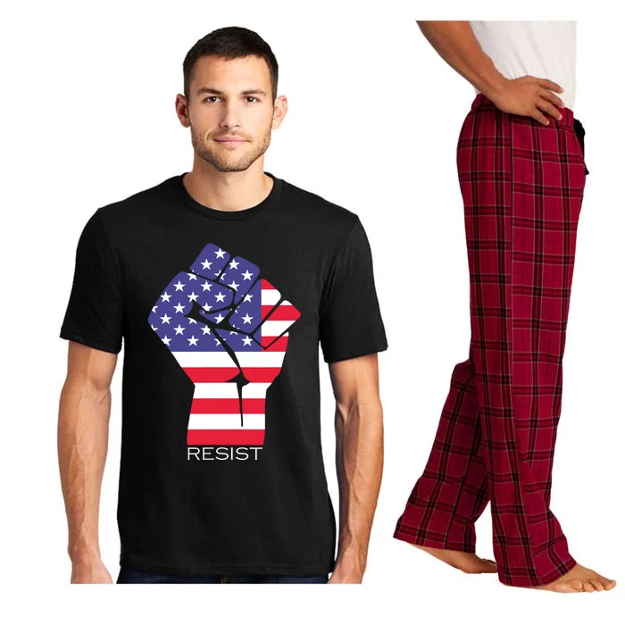 Resist Fist American Flag Activism Rise Up Pajama Set