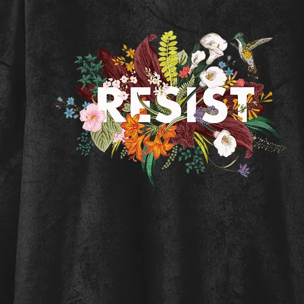 Resist Floral Anti Trump Political Protest Hooded Wearable Blanket