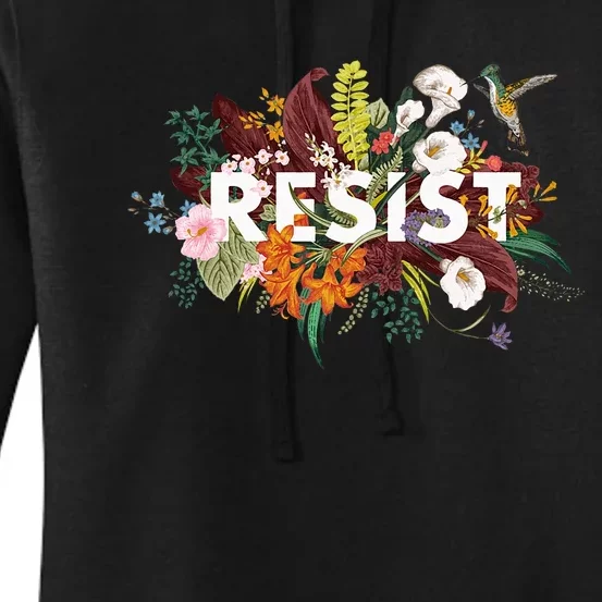 Resist Floral Anti Trump Political Protest Women's Pullover Hoodie