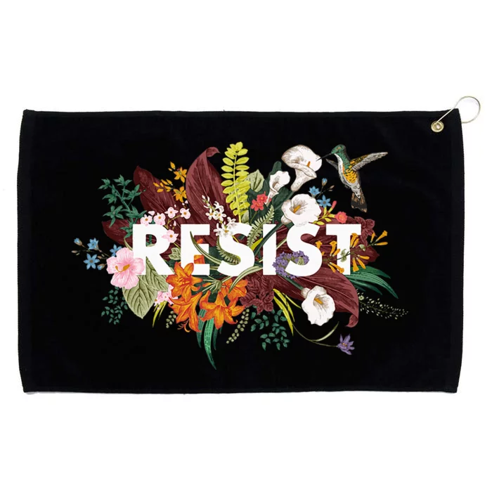 Resist Floral Anti Trump Political Protest Grommeted Golf Towel