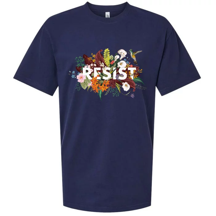 Resist Floral Anti Trump Political Protest Sueded Cloud Jersey T-Shirt