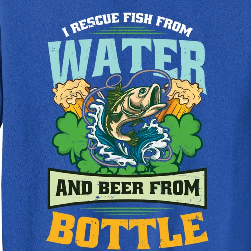 Rescue Fish And Beer Design St Patricks Fishing Great Gift Sweatshirt