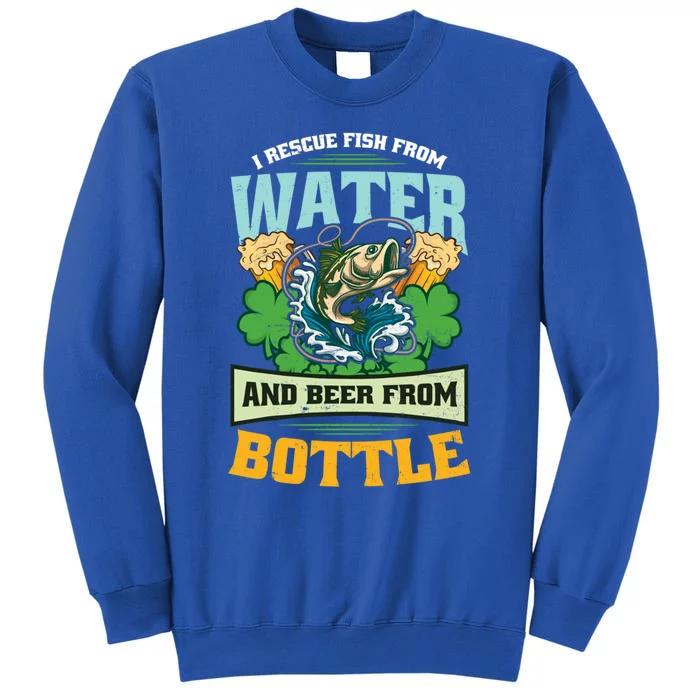 Rescue Fish And Beer Design St Patricks Fishing Great Gift Sweatshirt