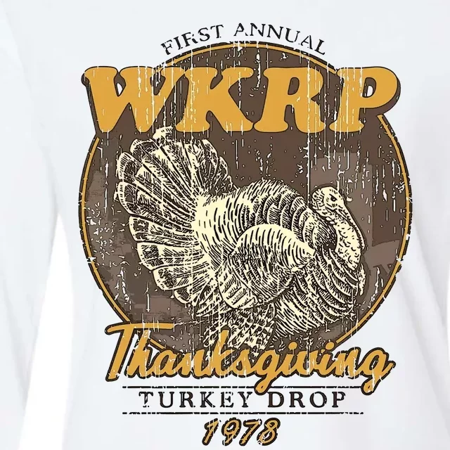 Retro First Annual Wkrp Thanksgiving Turkey Drop Womens Cotton Relaxed Long Sleeve T-Shirt