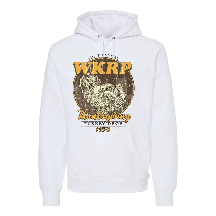 Retro First Annual Wkrp Thanksgiving Turkey Drop Premium Hoodie