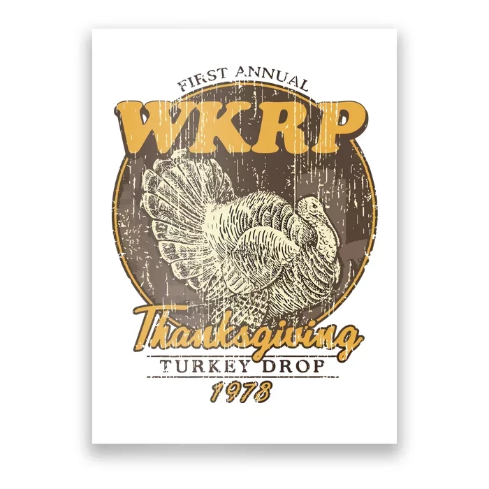 Retro First Annual Wkrp Thanksgiving Turkey Drop Poster