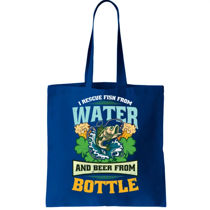 Rescue Fish And Beer Design St Patricks Fishing Great Gift Tote Bag