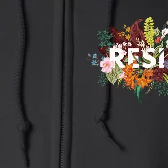 Resist Floral Anti Trump Political Protest Full Zip Hoodie