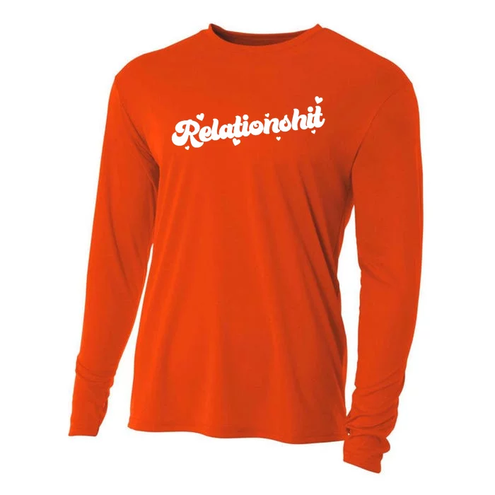 Relationshit Funny Anti Valentine Cooling Performance Long Sleeve Crew