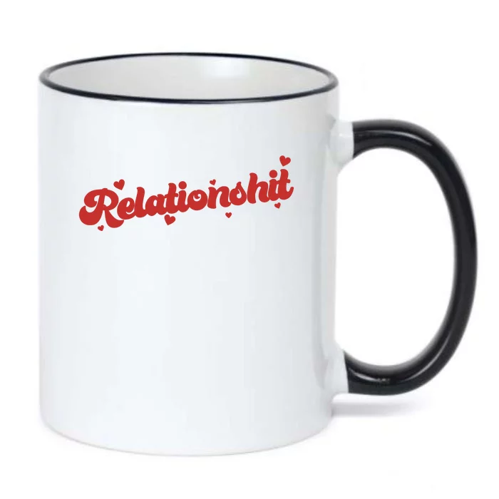 Relationshit Funny Anti Valentine Black Color Changing Mug