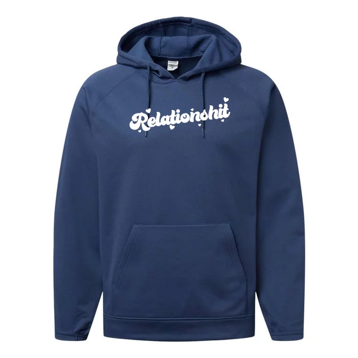 Relationshit Funny Anti Valentine Performance Fleece Hoodie