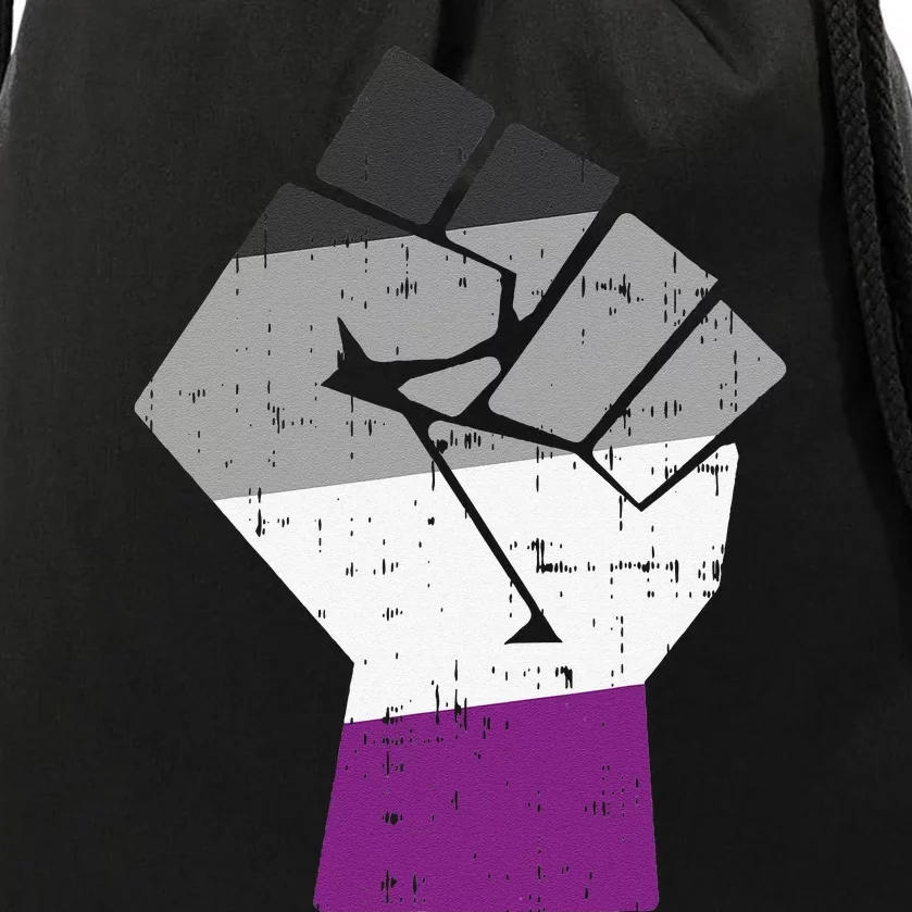 Raised Fist Asexual Ace Pride Flag Support Resist LGBTQ Gift Drawstring Bag