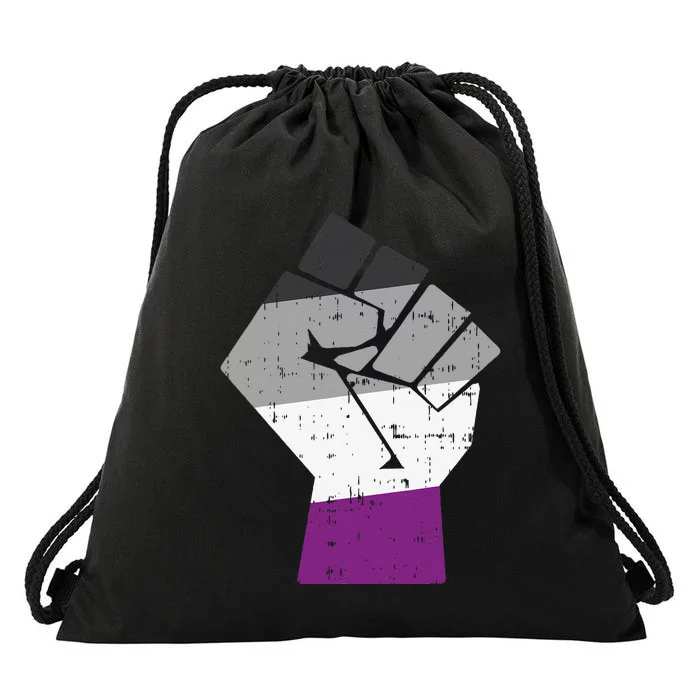 Raised Fist Asexual Ace Pride Flag Support Resist LGBTQ Gift Drawstring Bag