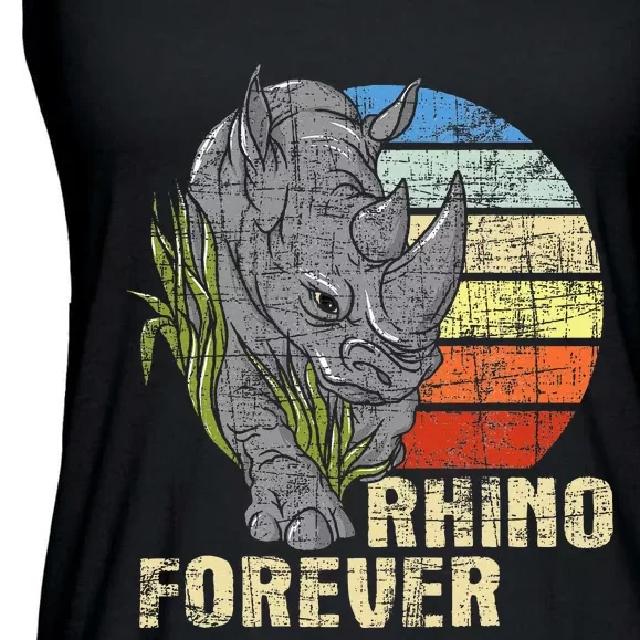 Rhino Forever Animal Whisperer Rhinoceros Safari Animal Ladies Essential Flowy Tank