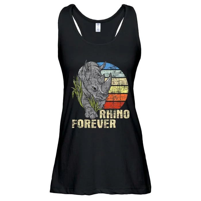 Rhino Forever Animal Whisperer Rhinoceros Safari Animal Ladies Essential Flowy Tank