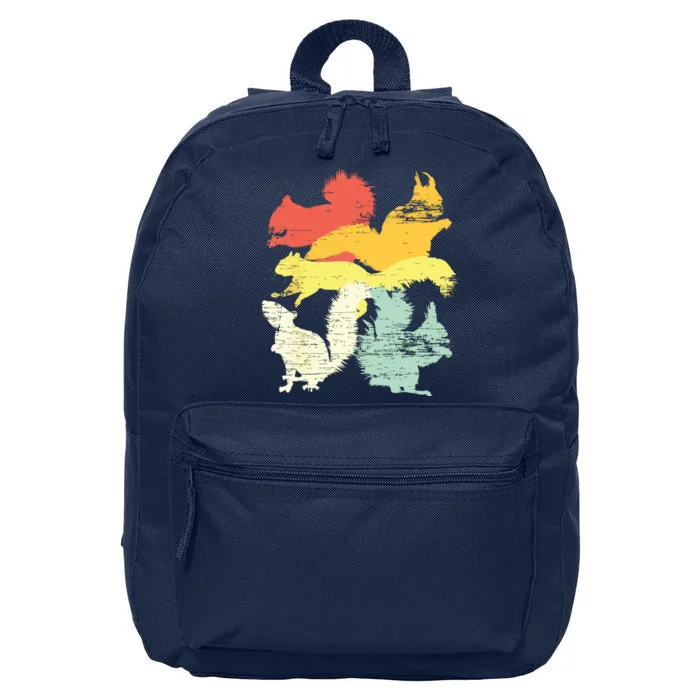 Retro Forest Animal Lover Gift Idea Squirrel 16 in Basic Backpack