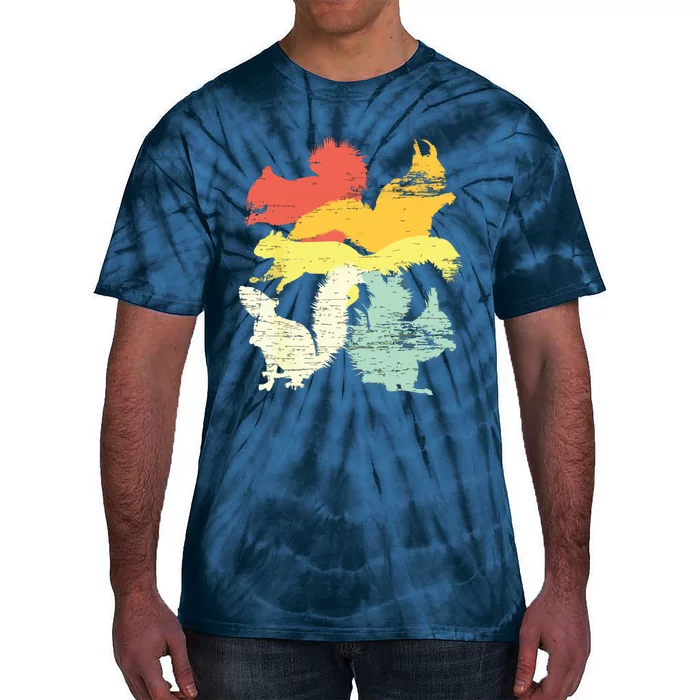 Retro Forest Animal Lover Gift Idea Squirrel Tie-Dye T-Shirt