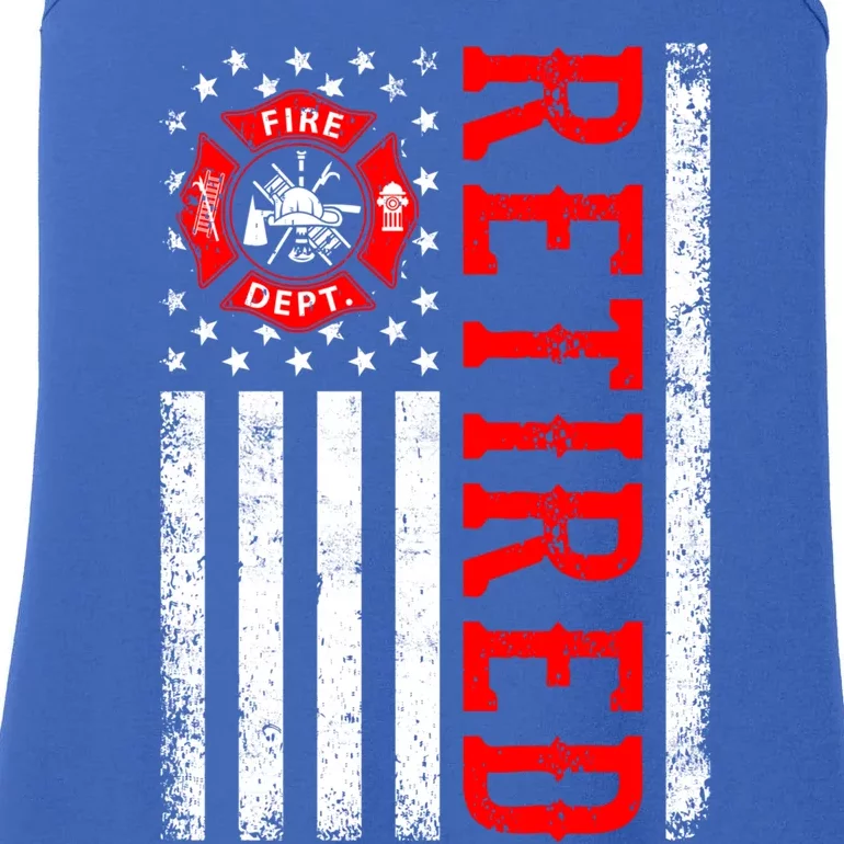 Retired Firefighter American Flag Funny Retiret Fire Cute Gift Ladies Essential Tank