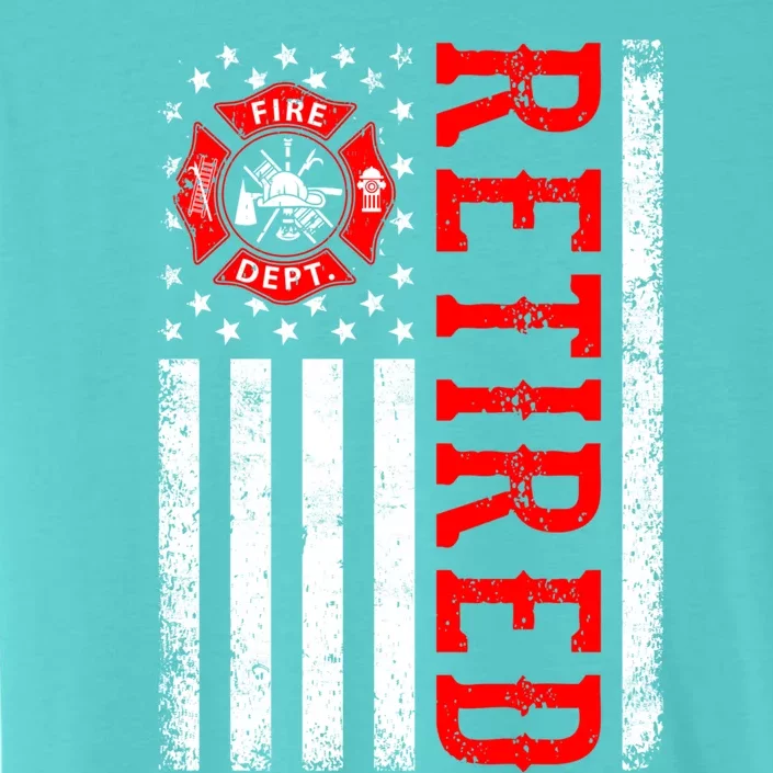 Retired Firefighter American Flag Funny Retiret Fire Cute Gift ChromaSoft Performance T-Shirt