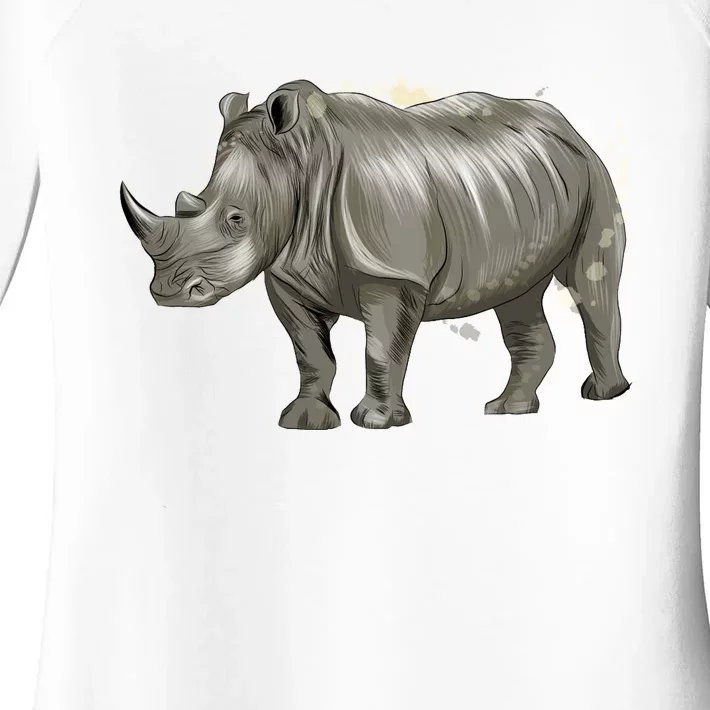 Rhinoceros From A Splash Women's Perfect Tri Tunic Long Sleeve Shirt