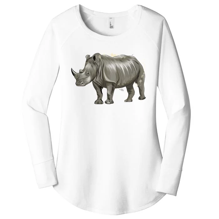 Rhinoceros From A Splash Women's Perfect Tri Tunic Long Sleeve Shirt