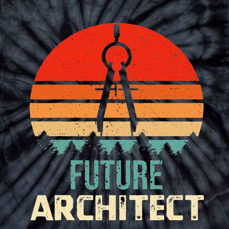 Retro Future Architect Compass Architecture Student Tie-Dye T-Shirt