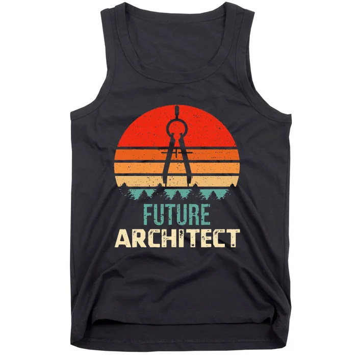 Retro Future Architect Compass Architecture Student Tank Top